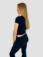 POSY SHORT SLEEVE TOP - NAVY