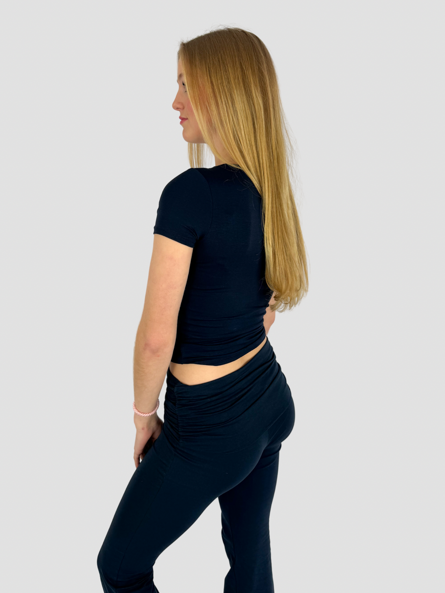 POSY SHORT SLEEVE TOP - NAVY
