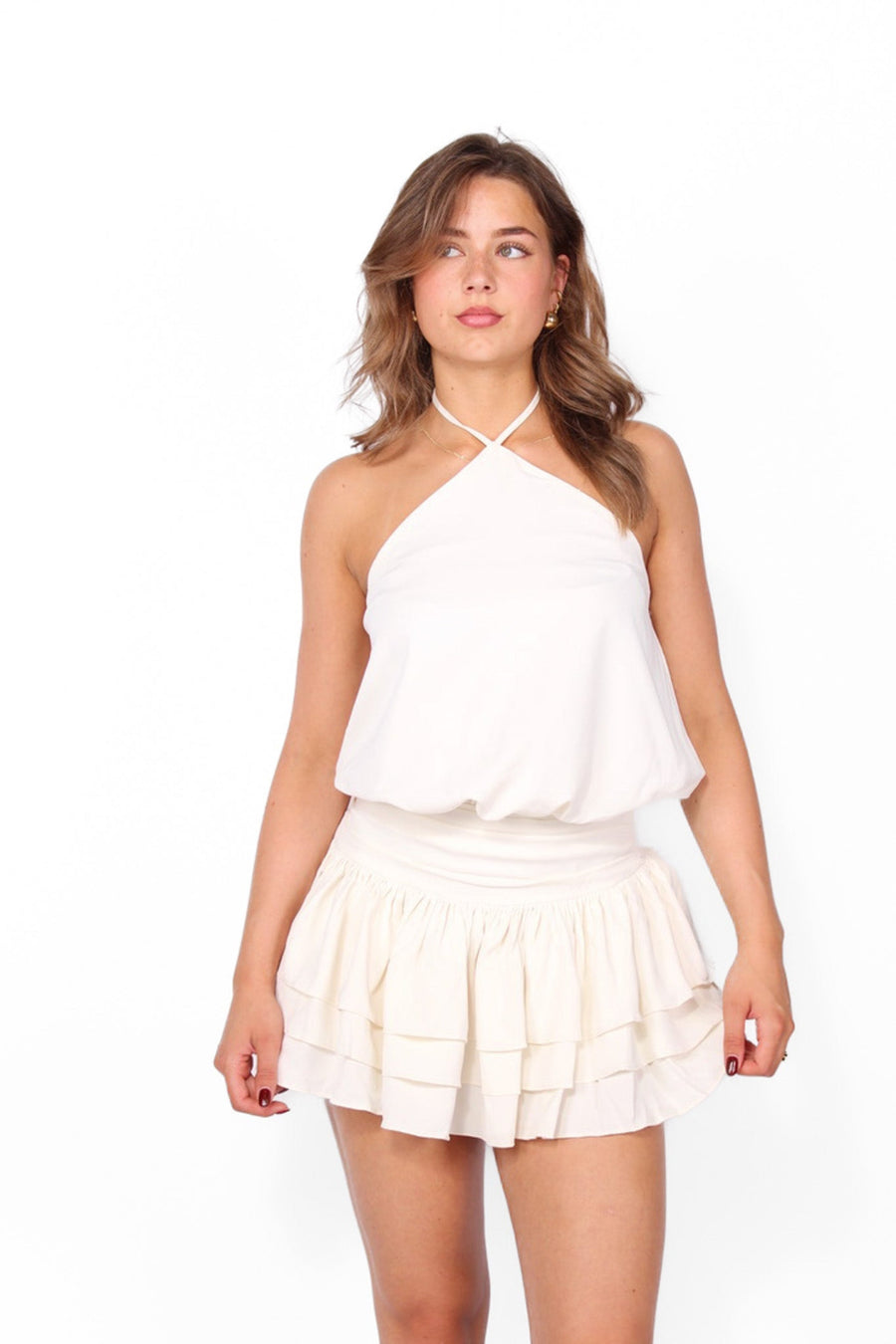 FLOWY HALTER DRESS