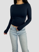 POSY LONG SLEEVE TOP - NAVY