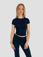 POSY SHORT SLEEVE TOP - NAVY