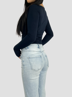 POSY LONG SLEEVE TOP - NAVY