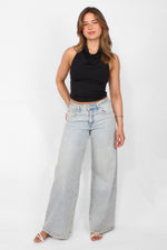WIDE LEG MID WAIST JEANS 3902-1