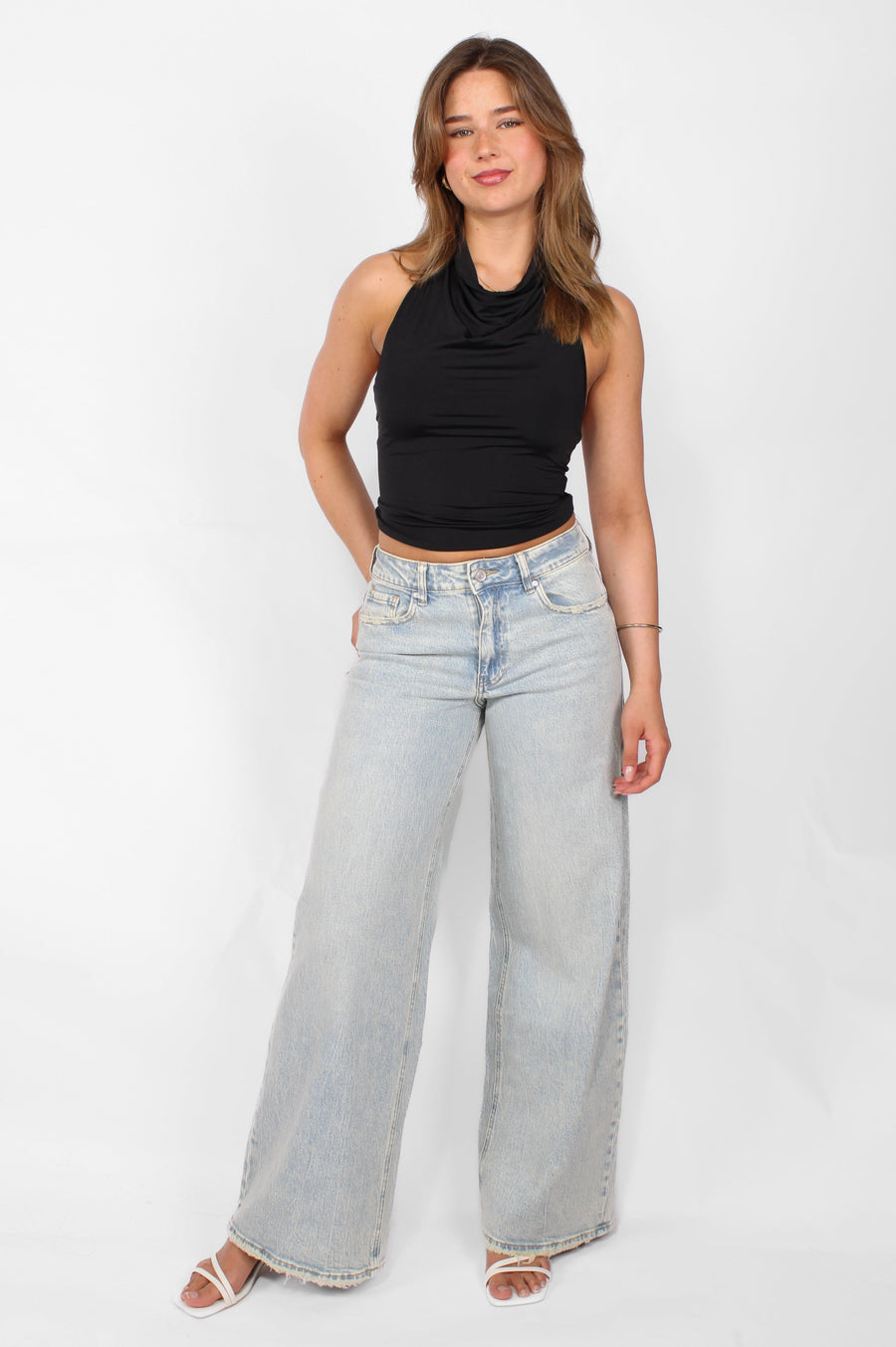 WIDE LEG MID WAIST JEANS 3902-1