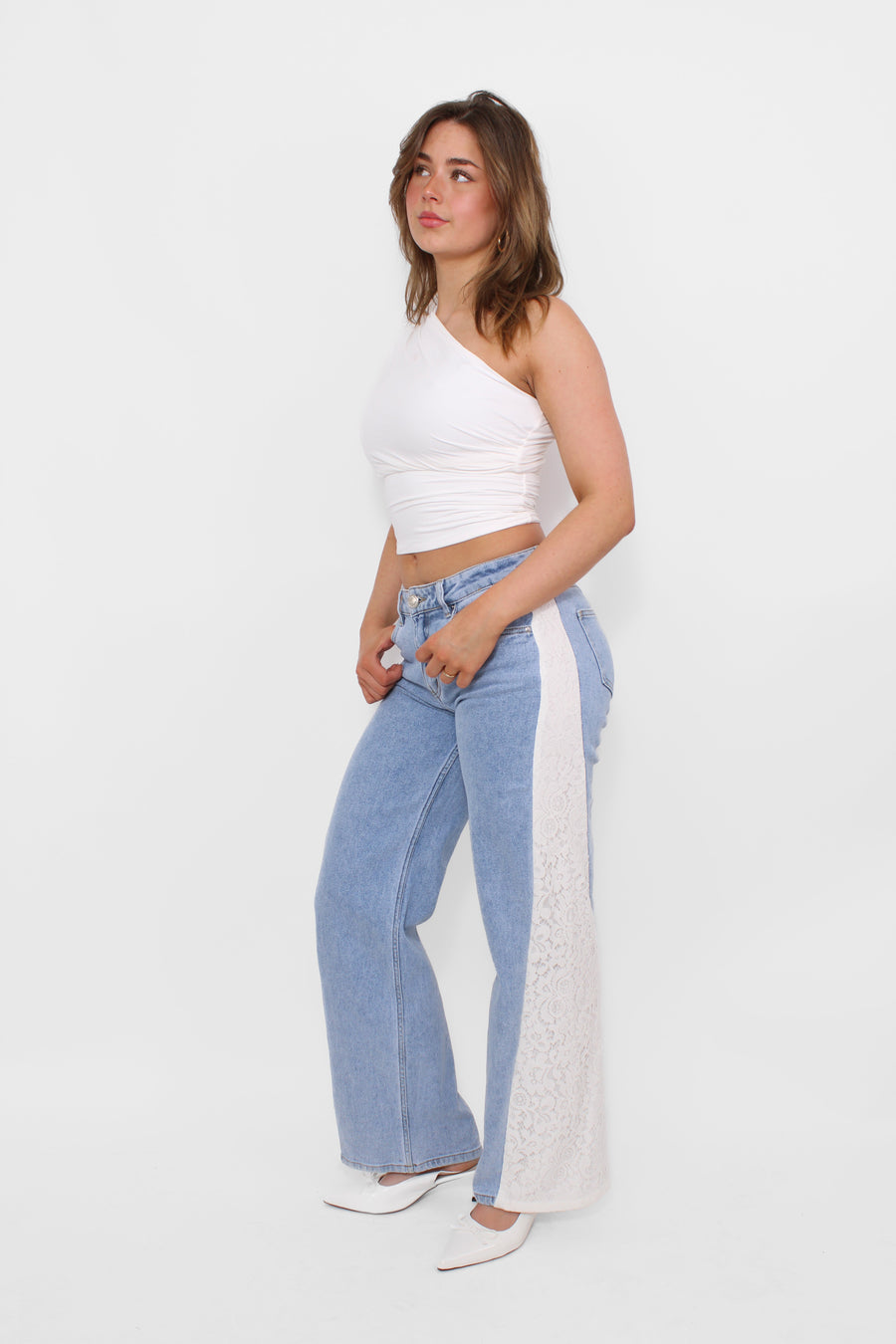 LACE WIDE LEG JEANS