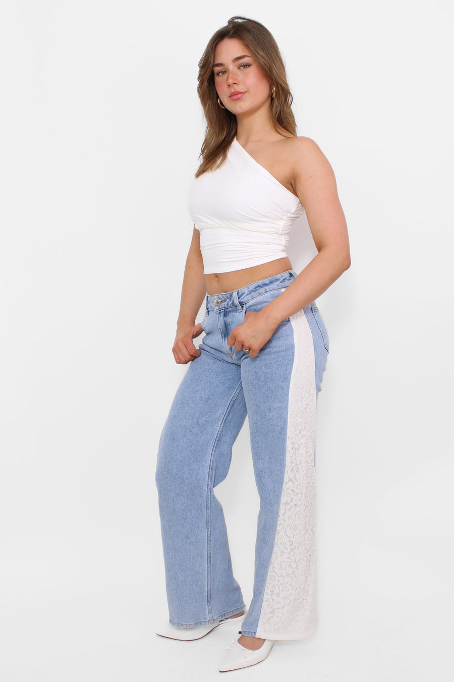 LACE WIDE LEG JEANS