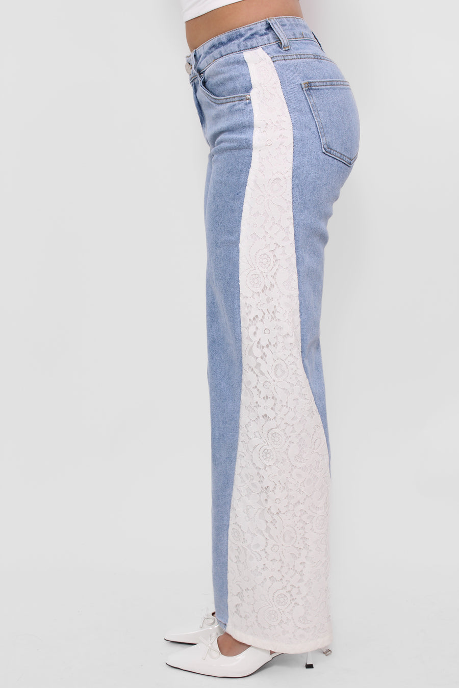 LACE WIDE LEG JEANS
