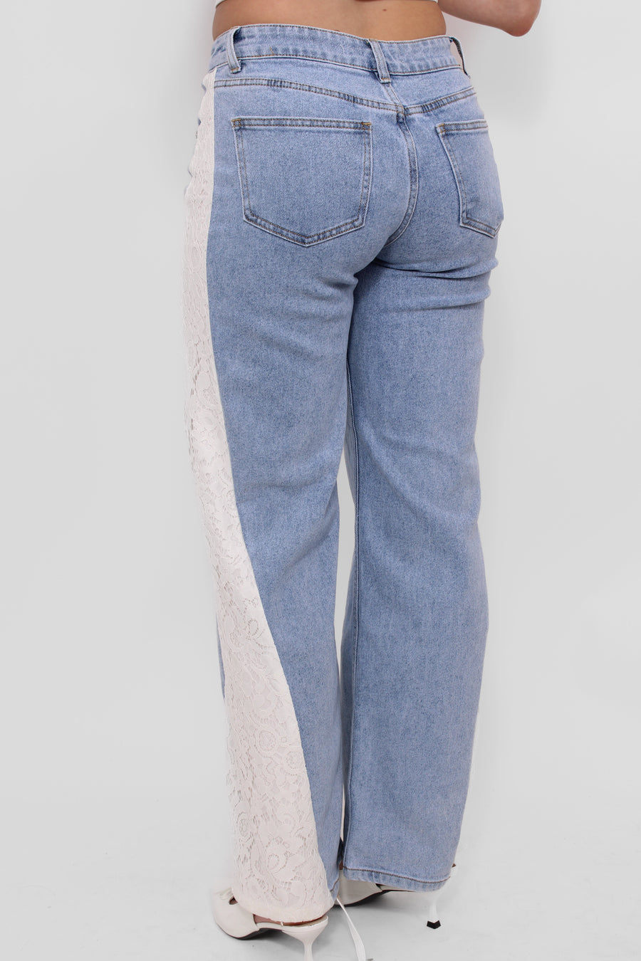 LACE WIDE LEG JEANS
