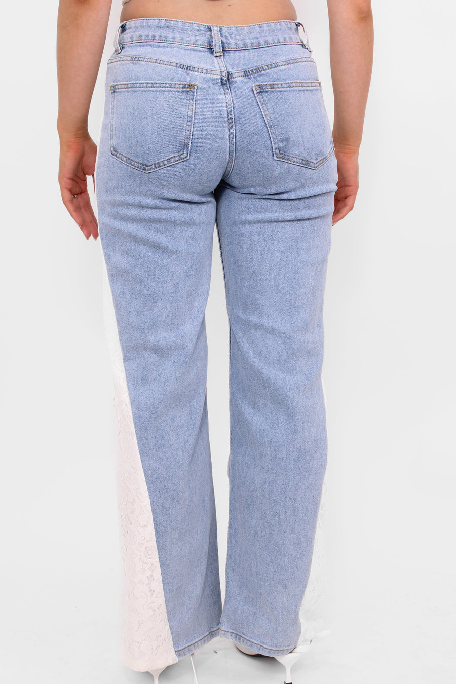 LACE WIDE LEG JEANS