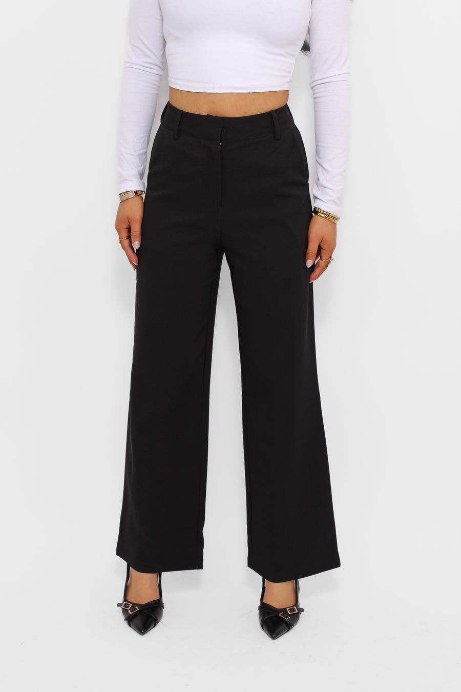 ''PETITE'' ESSENTIAL TROUSER HIGH WAIST WIDE LEG