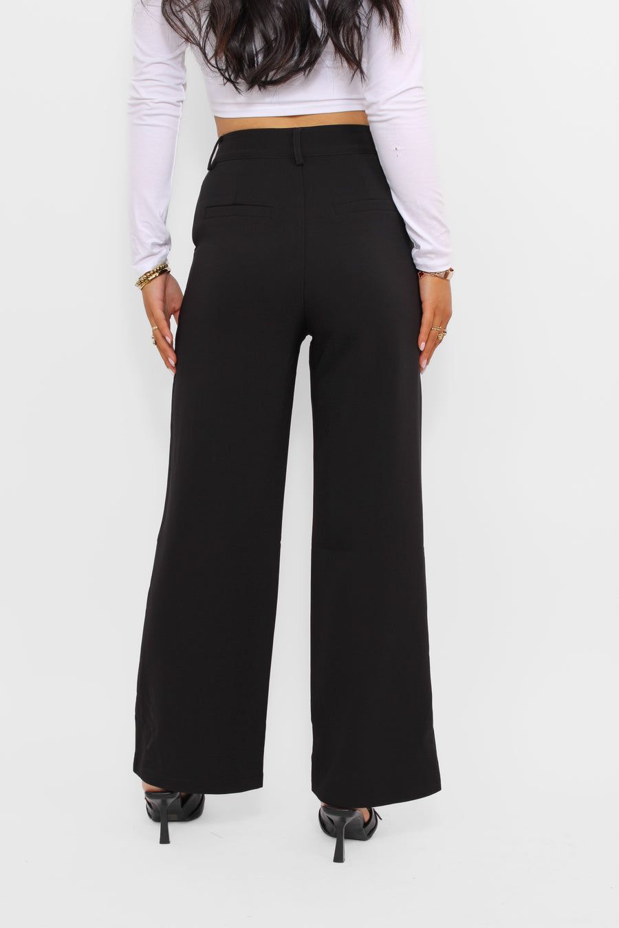 ''PETITE'' ESSENTIAL TROUSER HIGH WAIST WIDE LEG