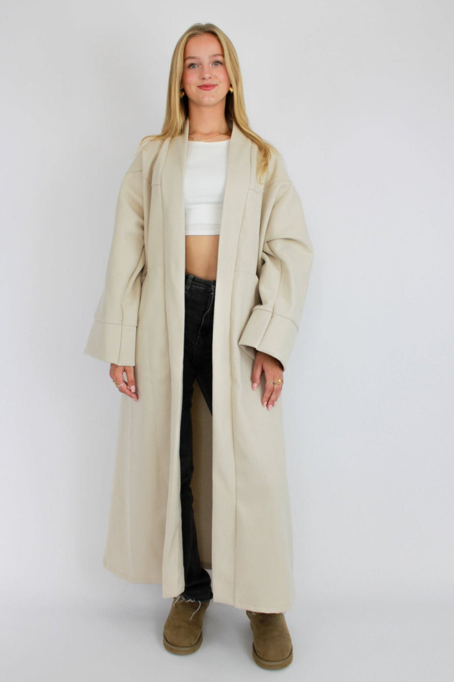 “TALL'' NYLA KIMONO - BEIGE