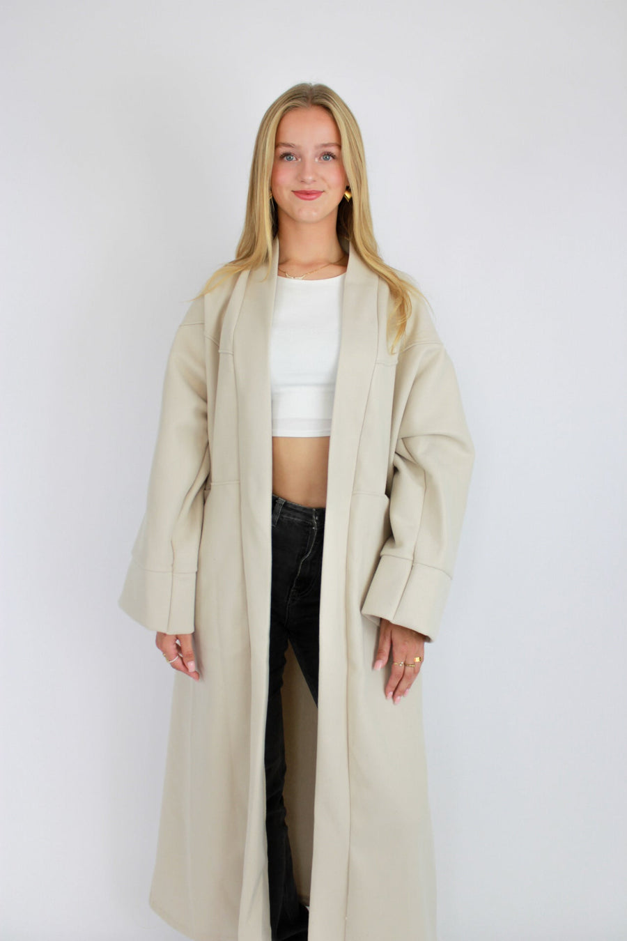 “TALL'' NYLA KIMONO - BEIGE