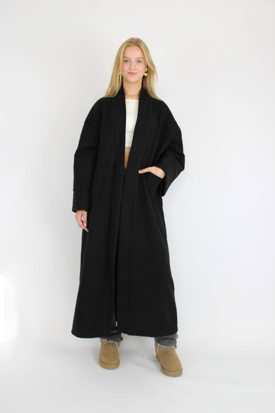 “TALL” NYLA KIMONO - BLACK