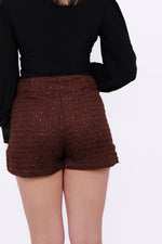 CRYSTAL KNIT SKORT - BROWN