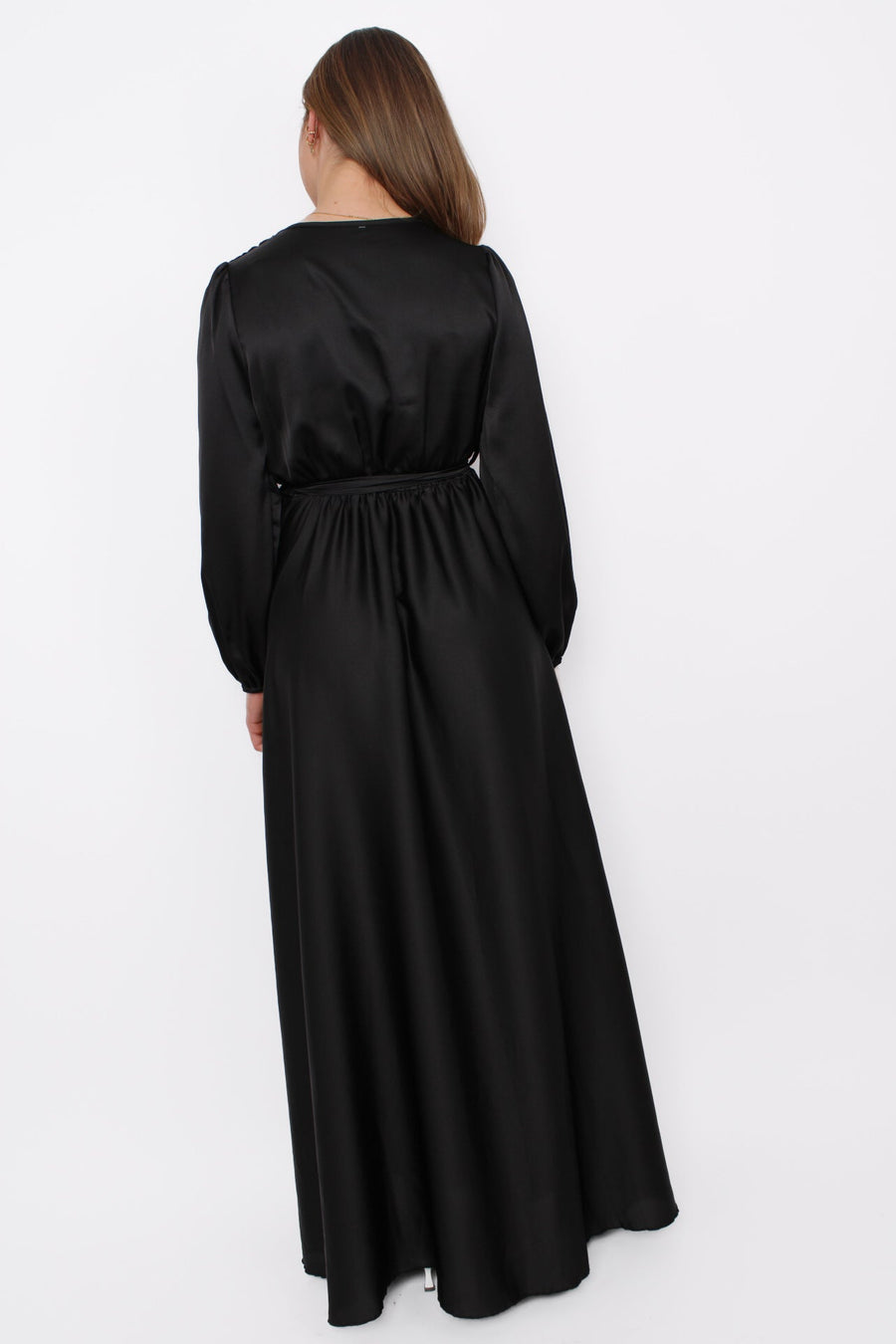 SATIN FLOW DRESS - BLACK