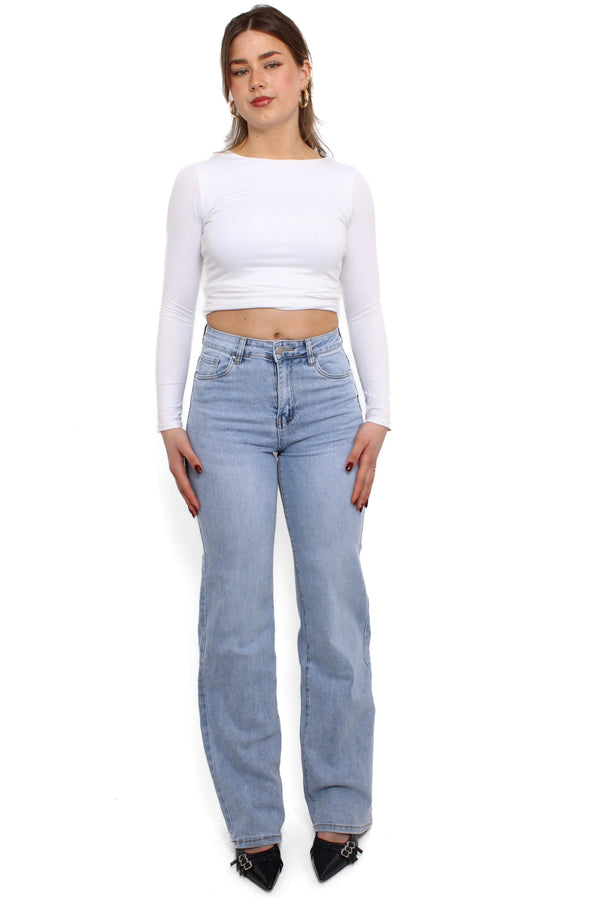 ''PLUSSIZE TALL'' GOODIES WIDE LEG JEANS - LIGHT DENIM