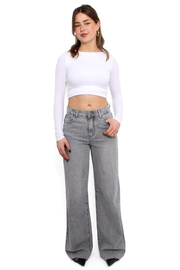 ''TALL'' WIDE LEG JEANS 9136 - GREY