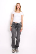 ''EXTRA TALL'' MID WAIST JEANS - GREY