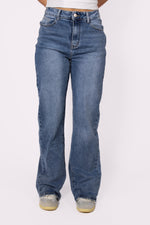 "PLUSSIZE TALL" WIDE LEG JEANS 966-5 - MID DENIM