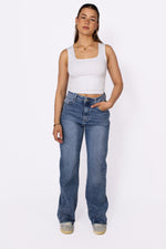 "PLUSSIZE TALL" WIDE LEG JEANS 966-5 - MID DENIM