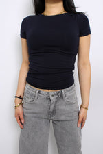 POSY SHORT SLEEVE TOP - NAVY
